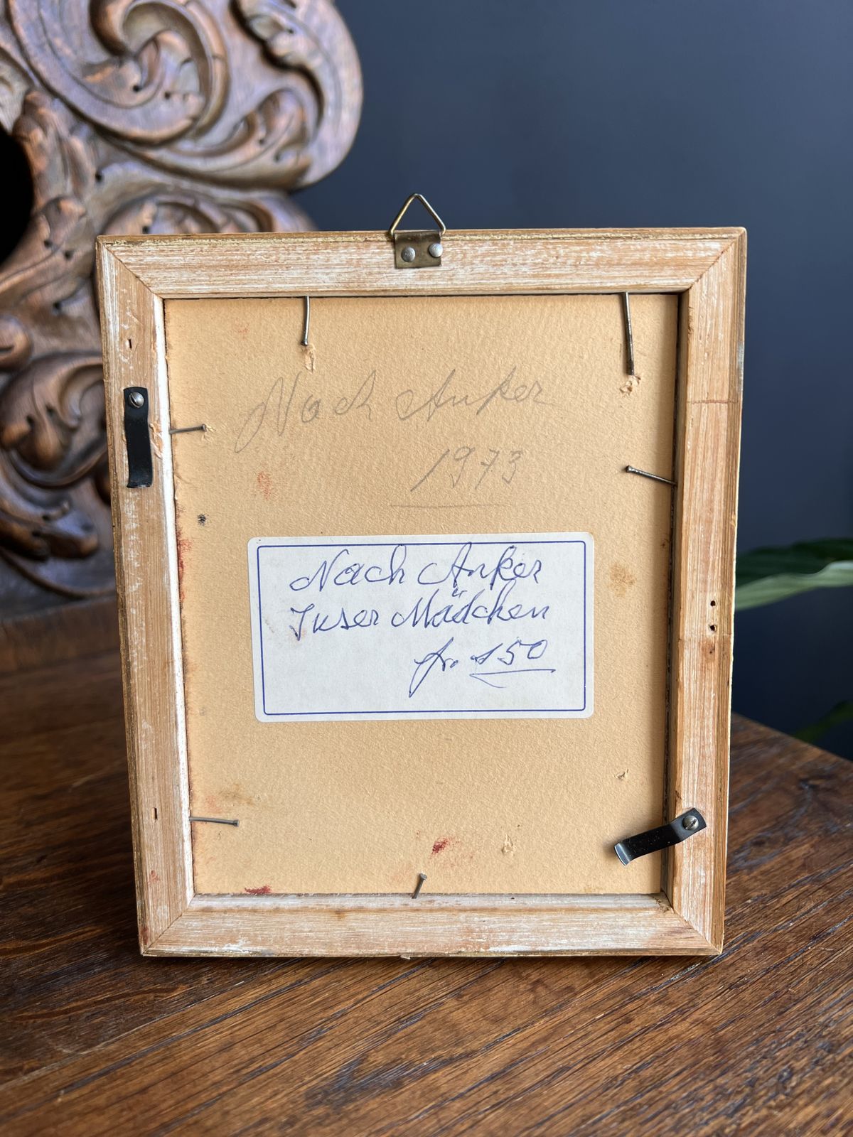 Original 1973 Vintage Miniature Portrait Of A Girl By Friedrich Johann Erismann   Jurer Mädchen, Swiss Art photo 156.0