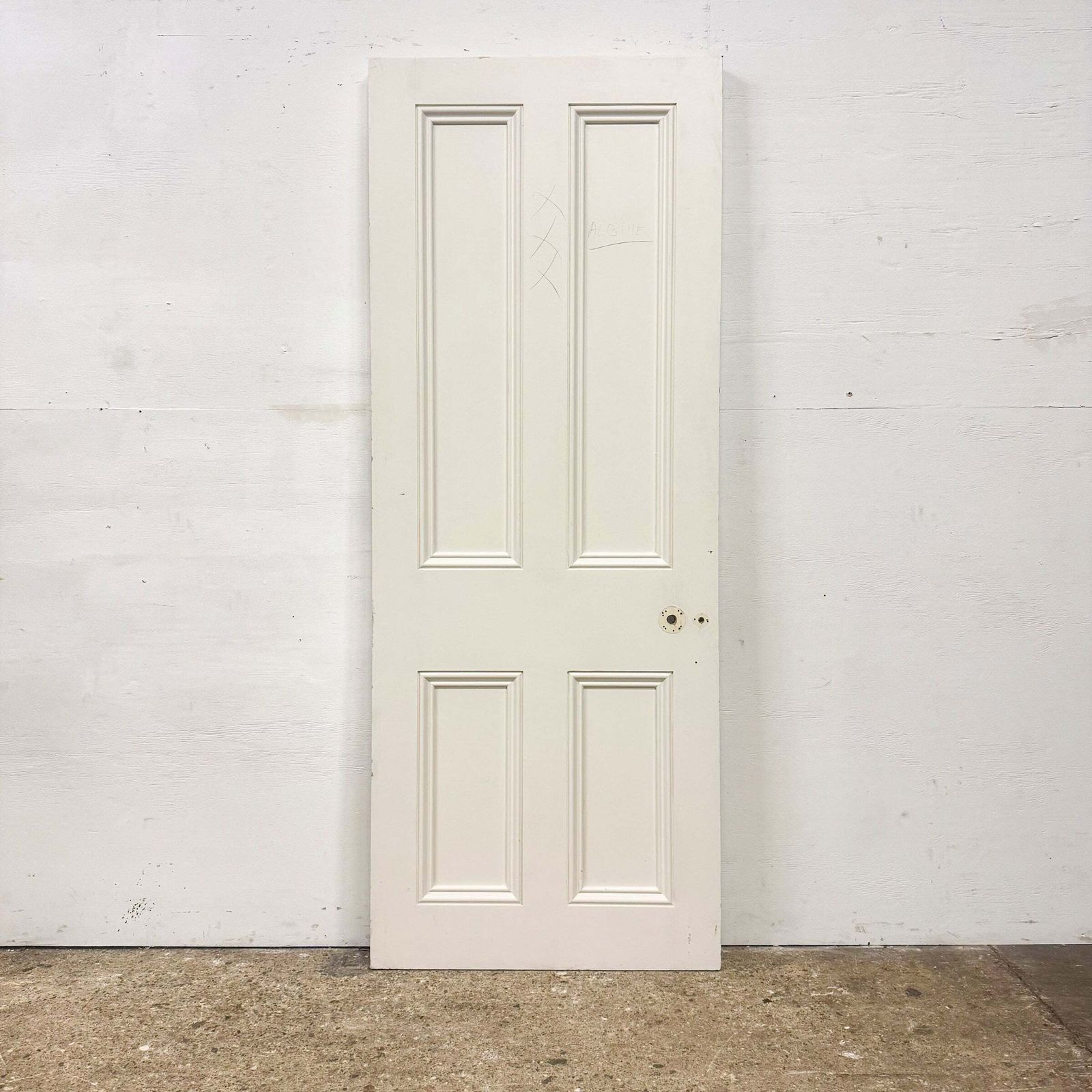 Reclaimed White Tulip Wood 4 Panel Door   197.5cm X 76cm photo 240.0