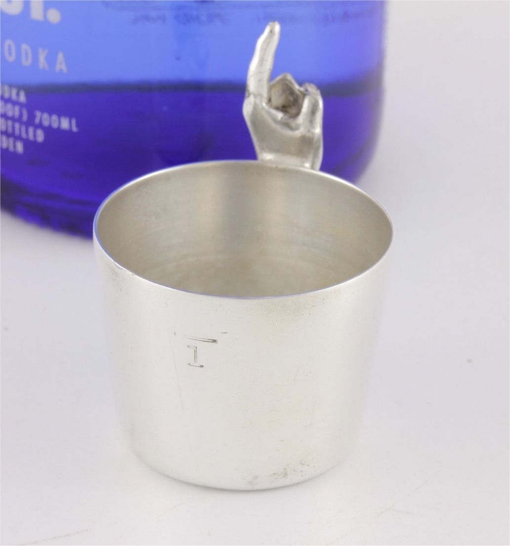 Silver Plate One Finger 1oz Spirit Measure Jigger. Napier Co. USA. C1950. photo Home Decor