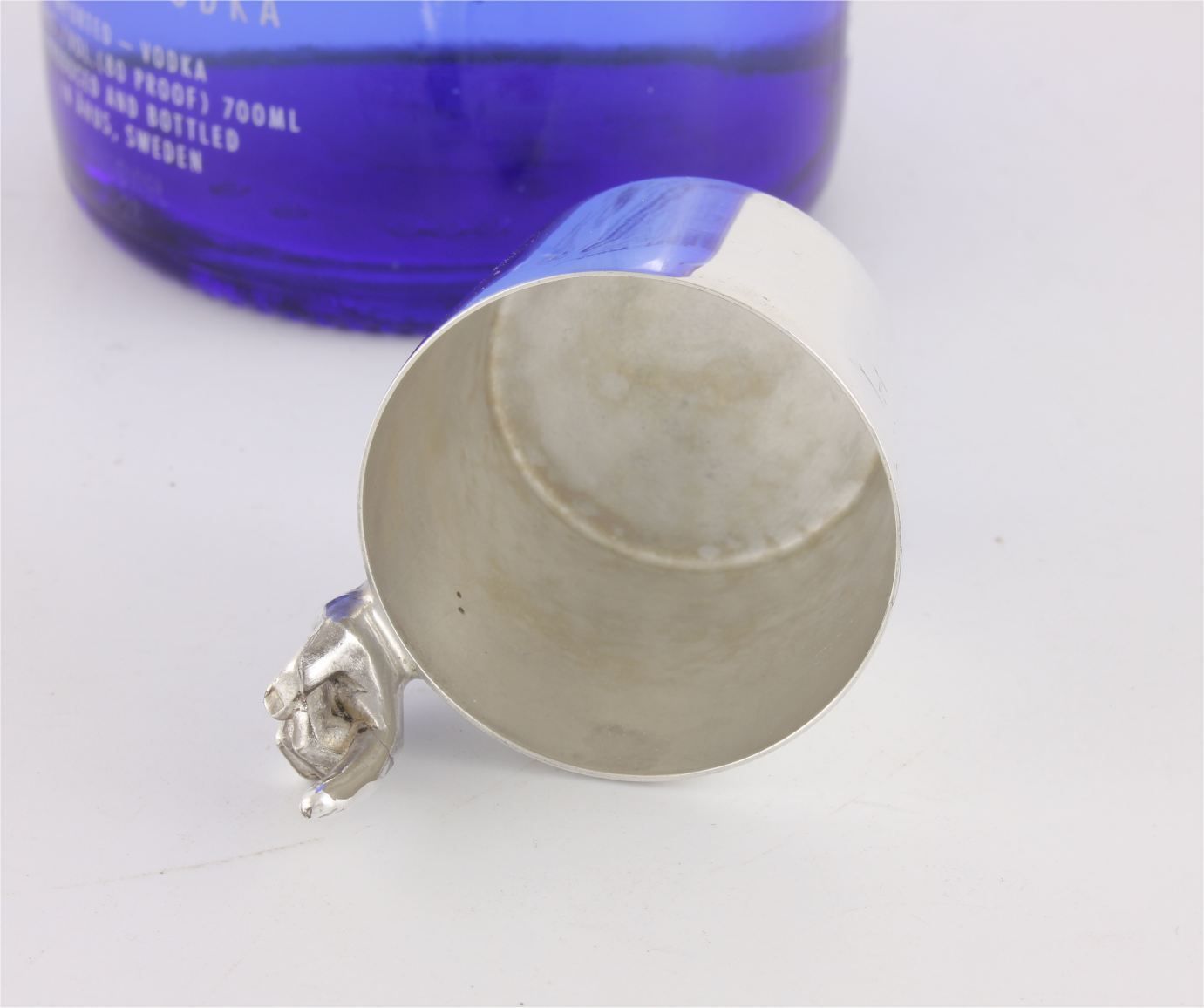 Silver Plate One Finger 1oz Spirit Measure Jigger. Napier Co. USA. C1950. photo vintage