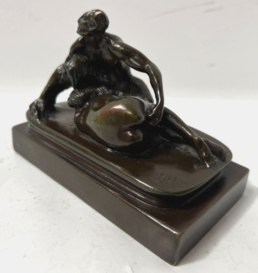 Erotic Bronze With Brown Patina "S.M" 19th Century photo Art