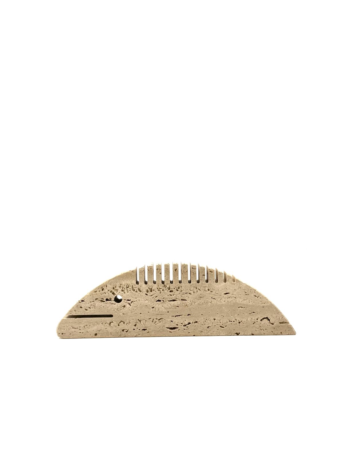Brutalist Travertine Fish Shaped Desk Organizer/ Figure, Enzo Mari F.Lli Mannelli, Italy, 1970s photo 450.0