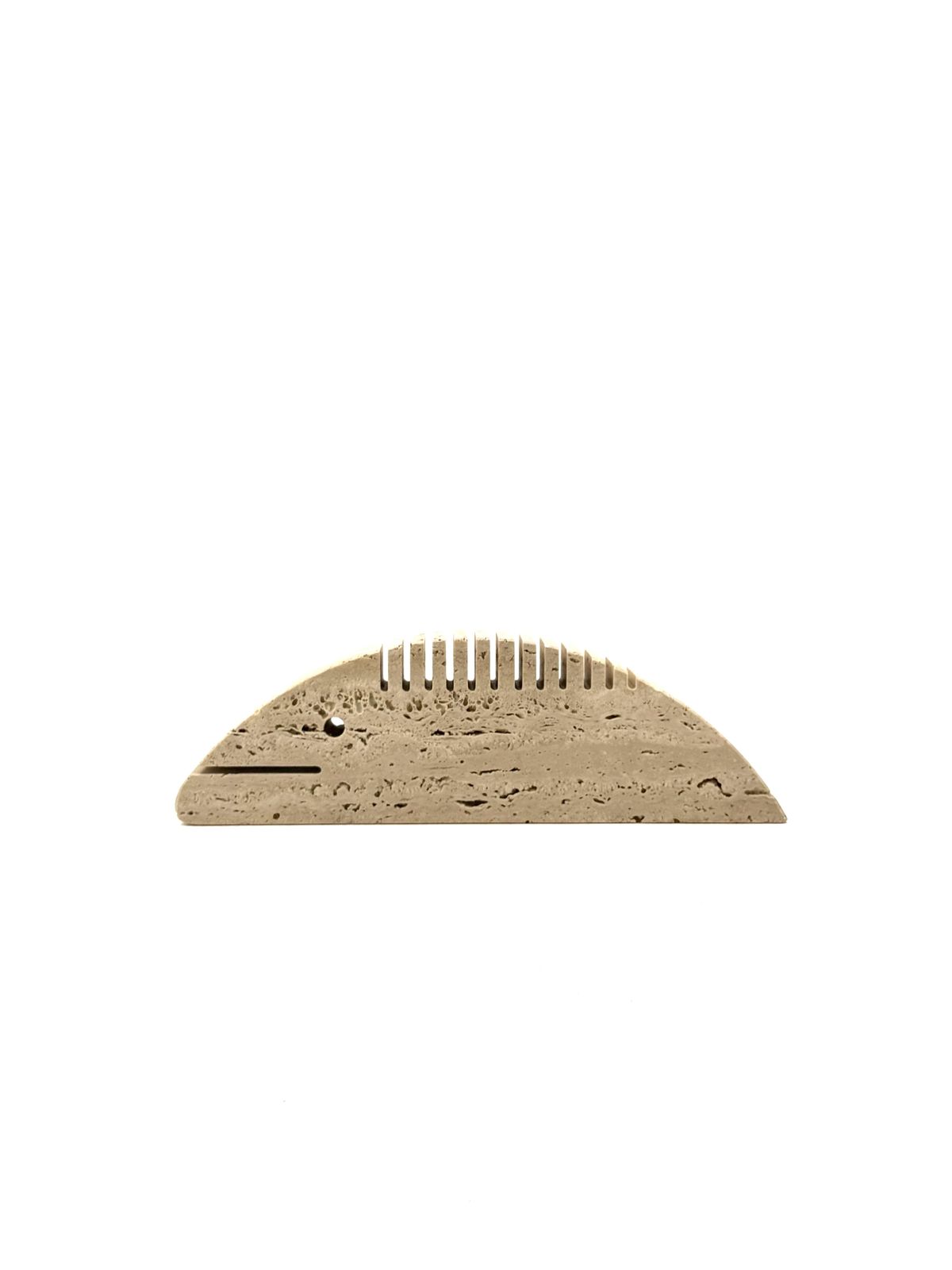 Brutalist Travertine Fish Shaped Desk Organizer/ Figure, Enzo Mari F.Lli Mannelli, Italy, 1970s photo vinterior