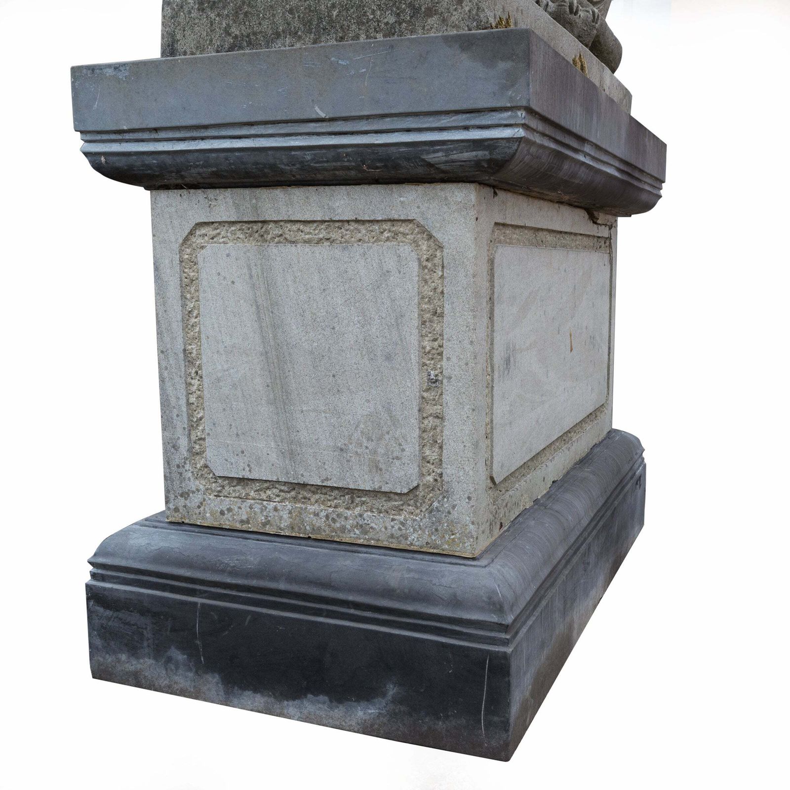 Reclaimed Pair Of Monumental Stone Lions On Their Own Plinth photo buy
