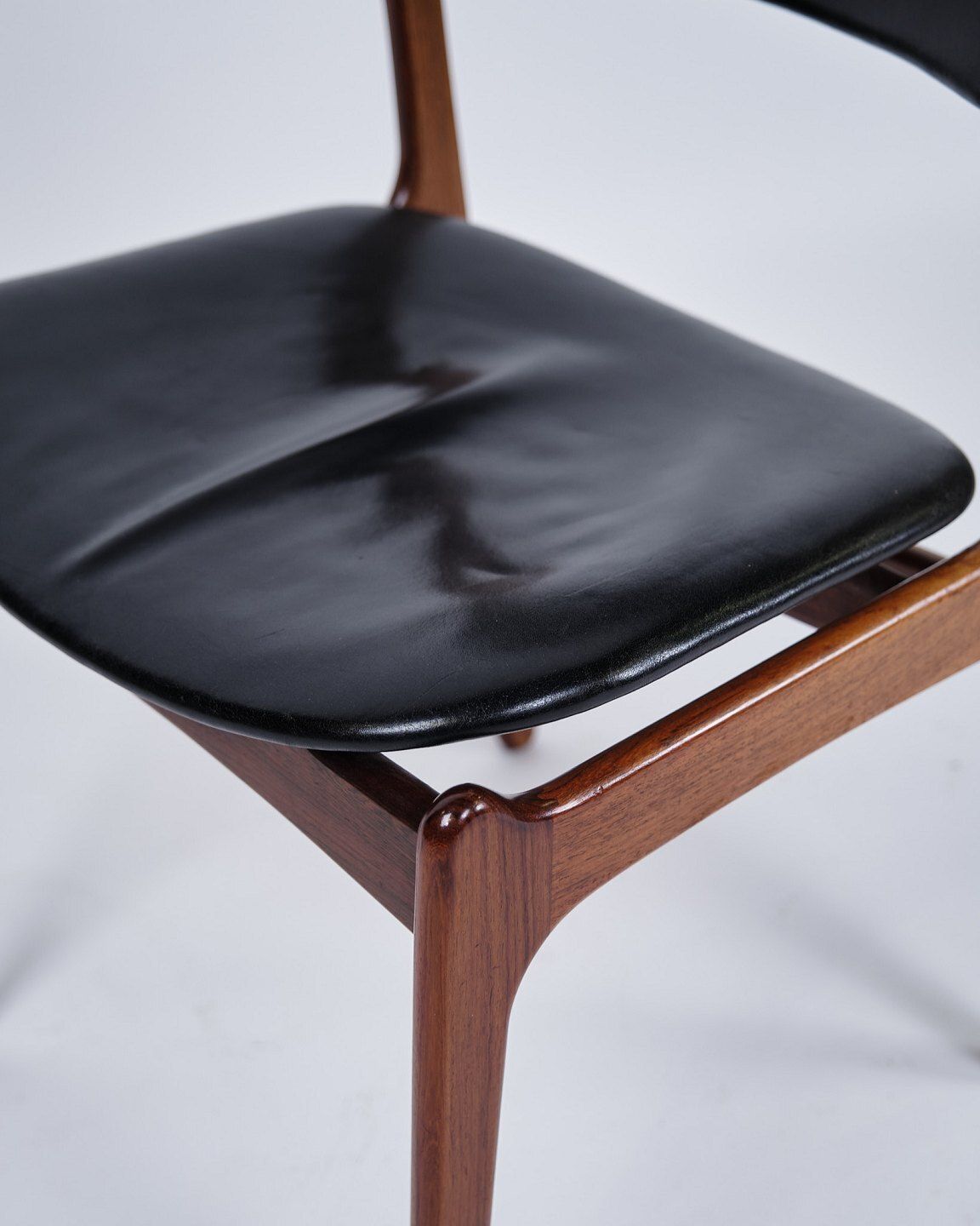 Set Of Six Dining Chairs – Erik Buch – Model Od49 – Rosewood & Black Leather – Od Furniture – 1950s photo buy