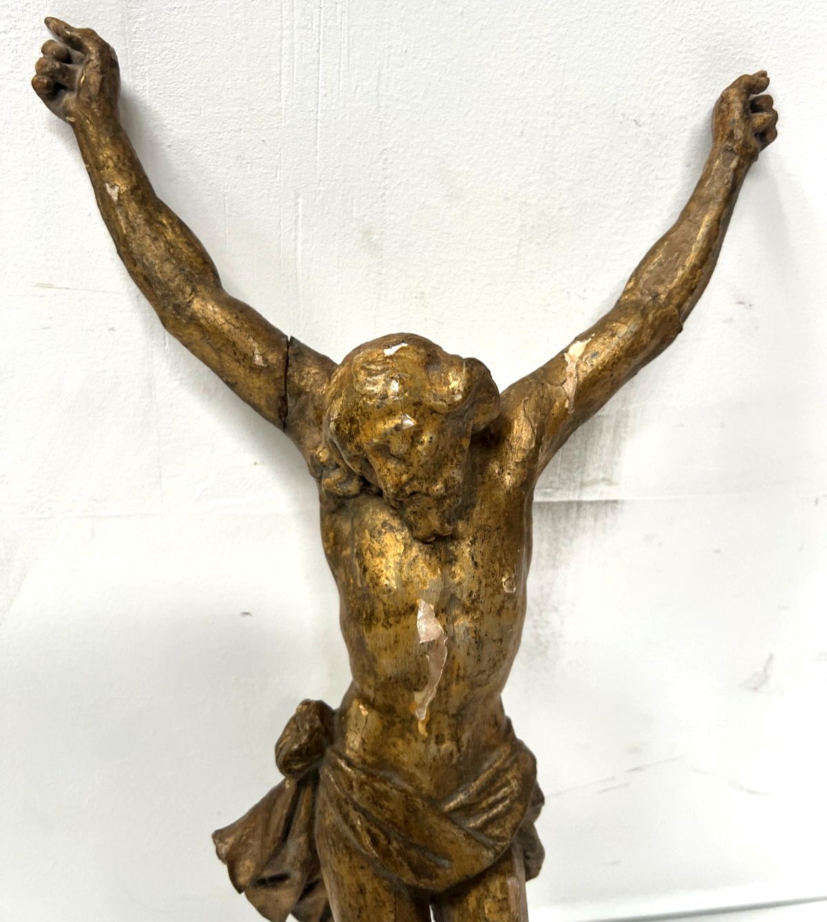 Christ Carved And Gilded Wood 19th Century photo for sale