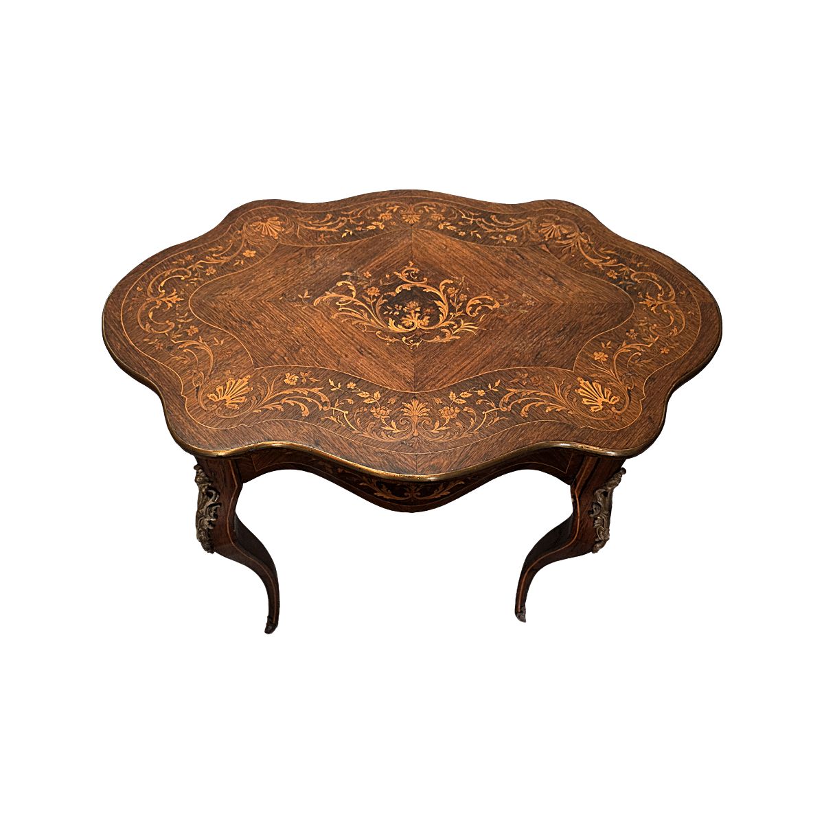 Antique French Louis XV Style Table With Drawer, Late 1800s photo furniture