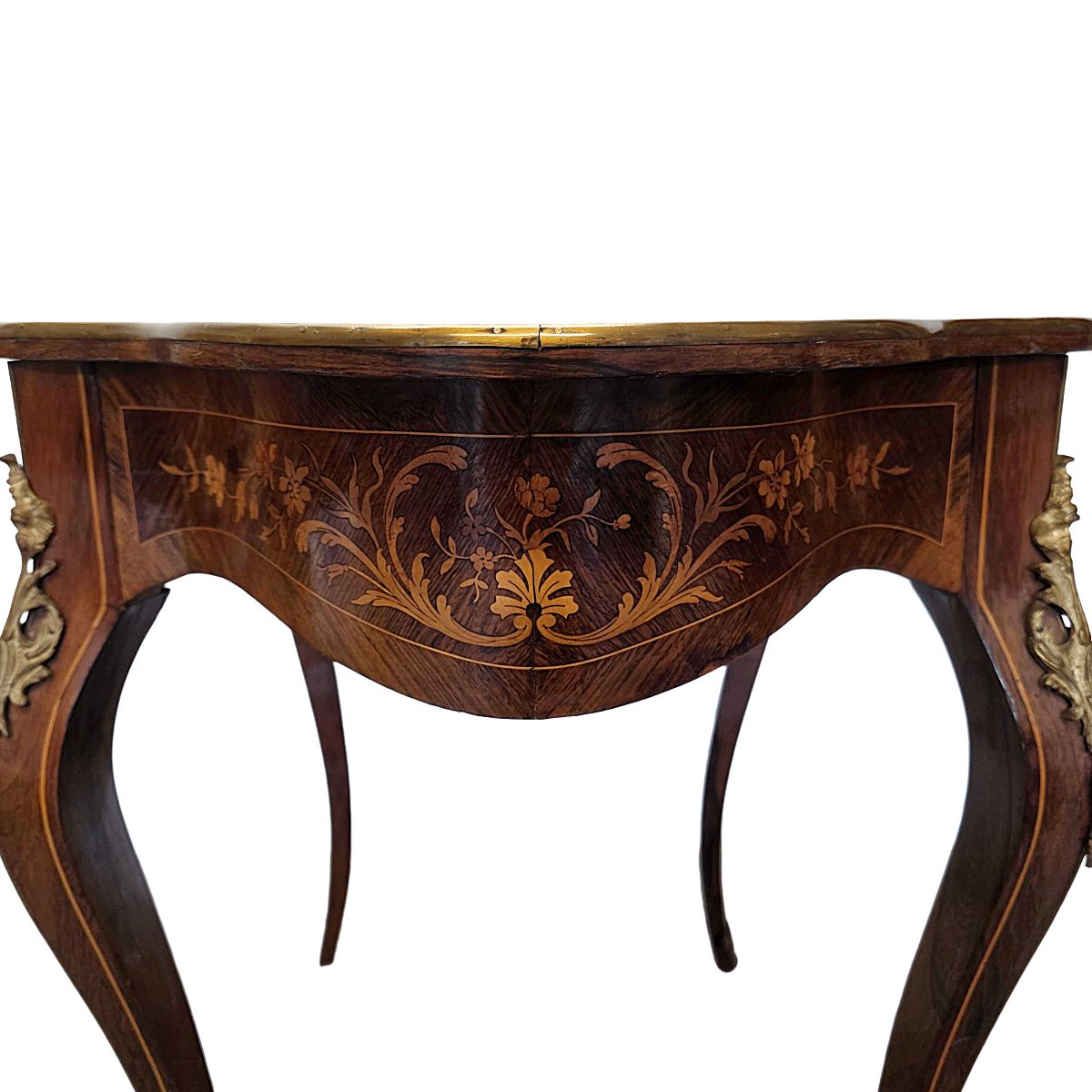 Antique French Louis XV Style Table With Drawer, Late 1800s photo vintage