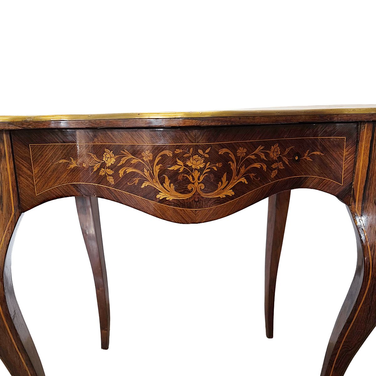 photo furniture Antique French Louis XV Style Table With Drawer, Late 1800s