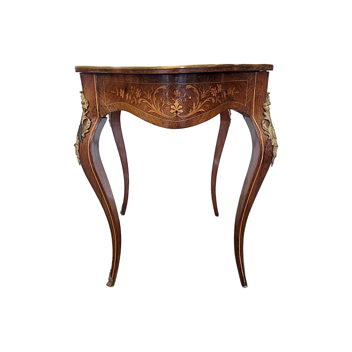 395.0 Antique French Louis XV Style Table With Drawer, Late 1800s photo