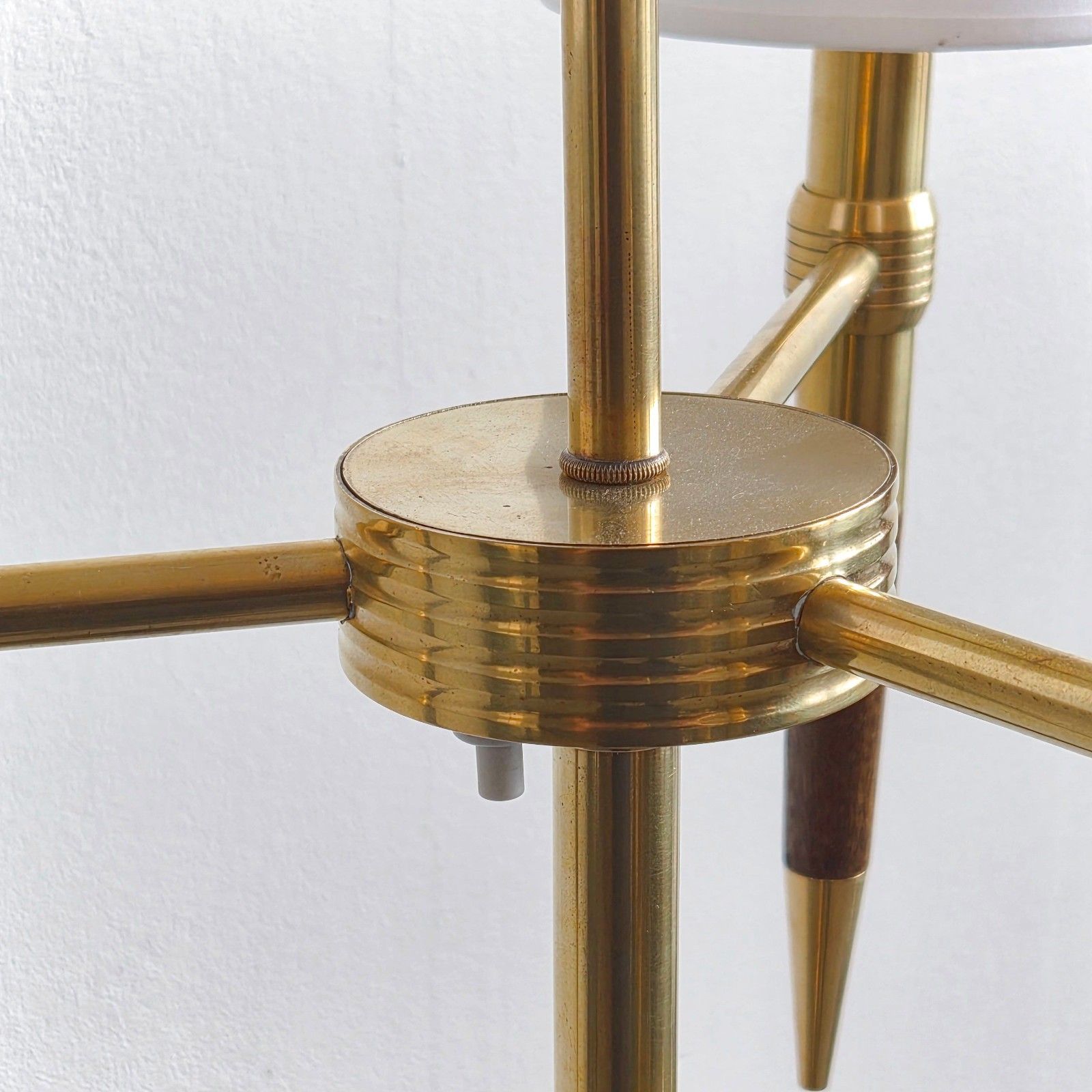 Vintage 1950s House Arlus Brass & Wood Varnish Floor Lamp 50s Retro 1950s photo 1016.0