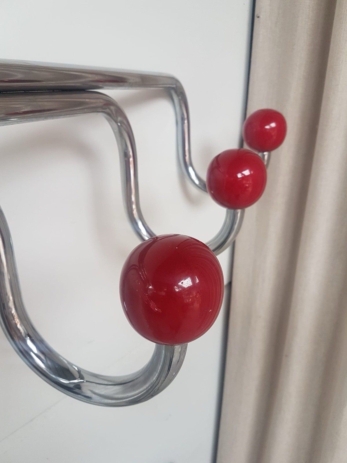 Vtg Mid Century Hallway Entranceway Coat Rack Mirror Bauhaus Danish R930 photo vintage