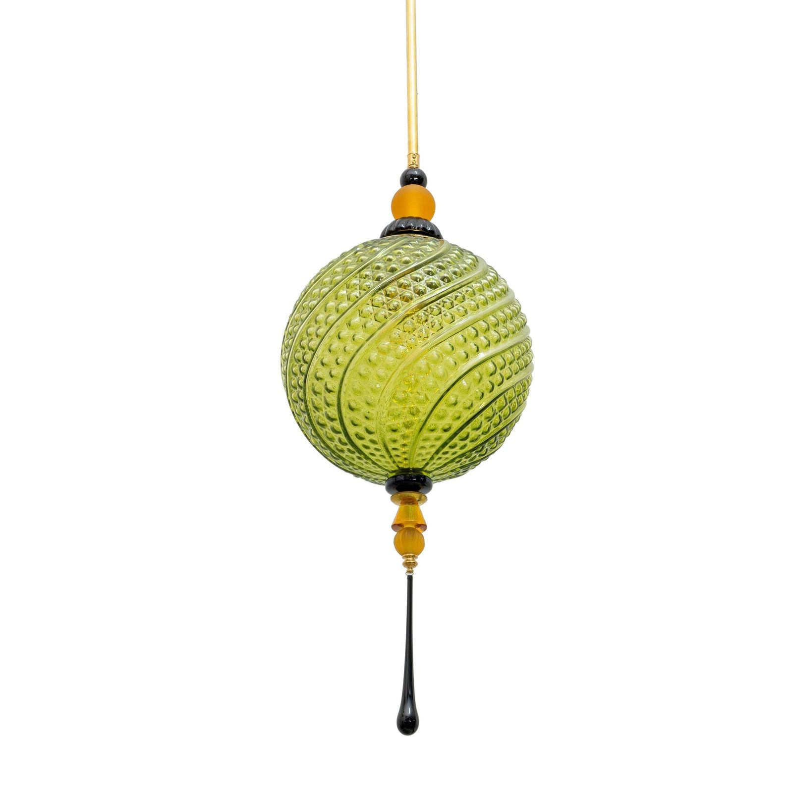 Blown Murano Glass And Brass Pendant Lamp photo furniture