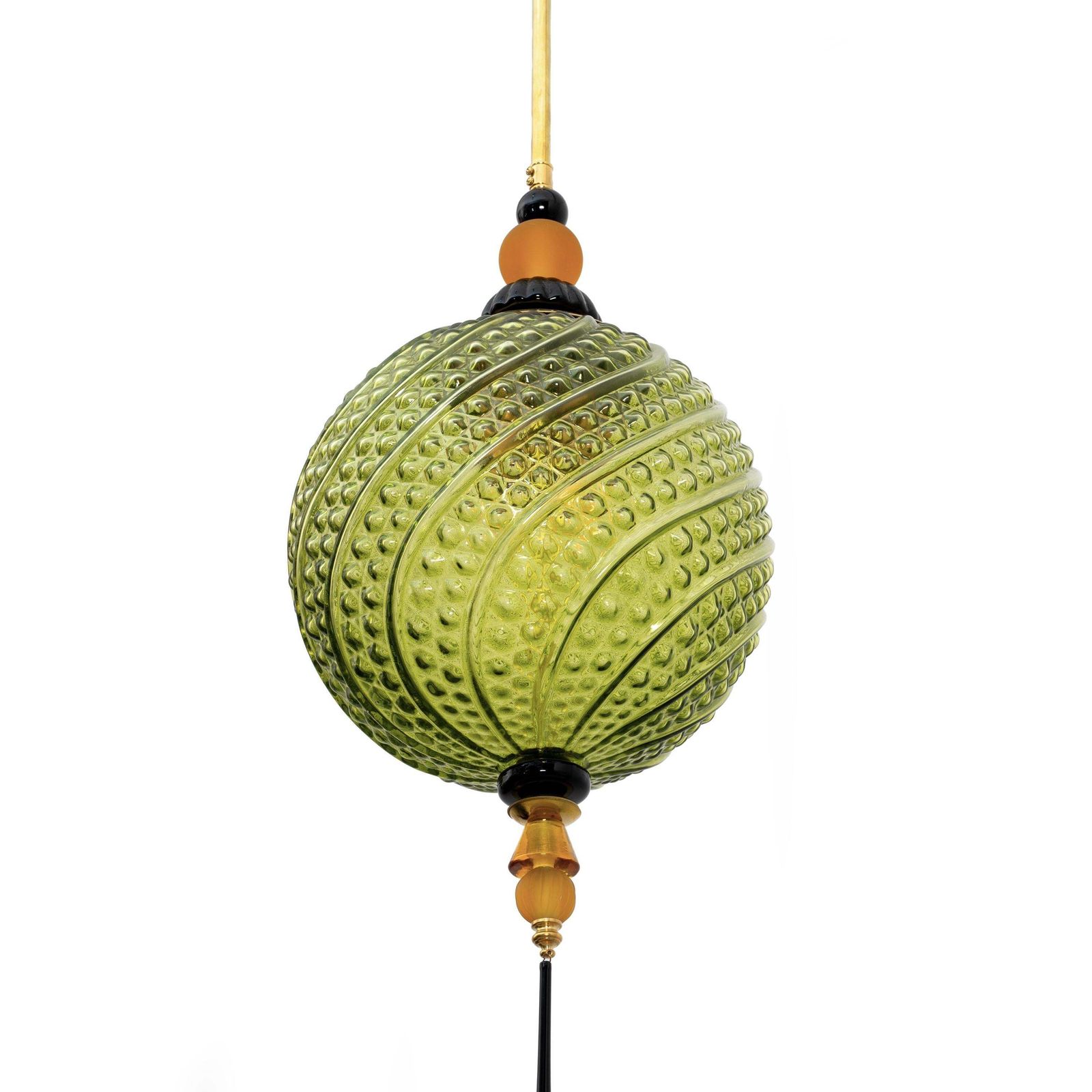 Blown Murano Glass And Brass Pendant Lamp photo Lighting