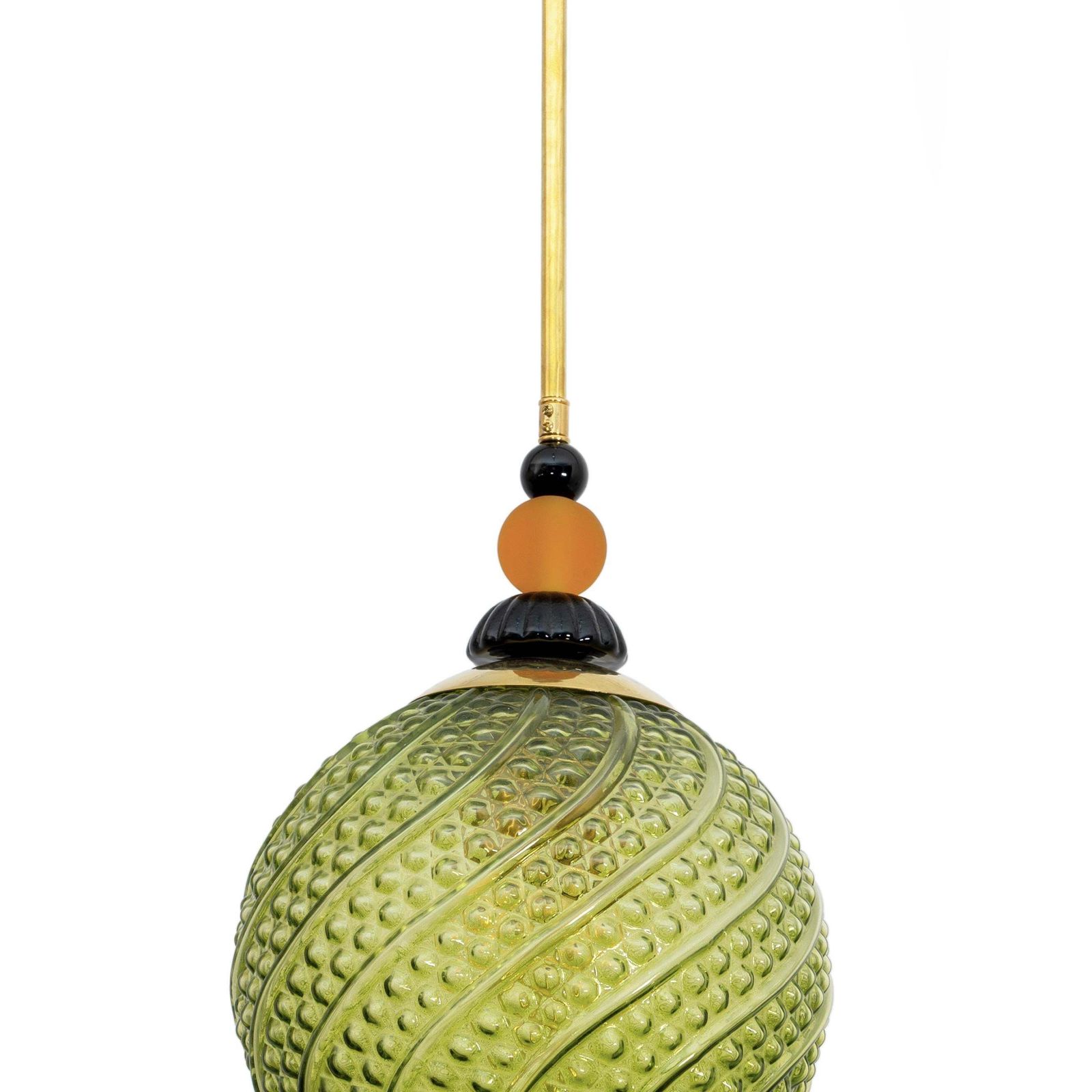 Blown Murano Glass And Brass Pendant Lamp photo 1991.0