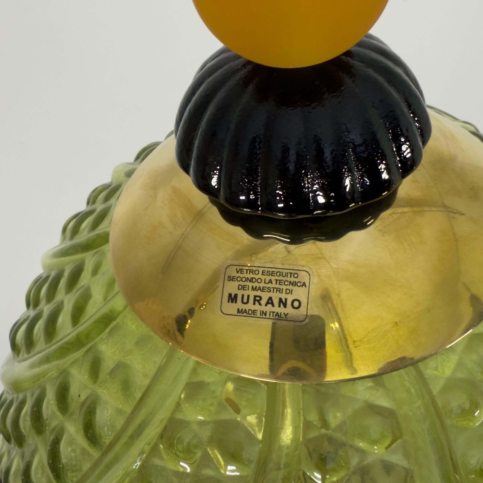 Blown Murano Glass And Brass Pendant Lamp photo buy