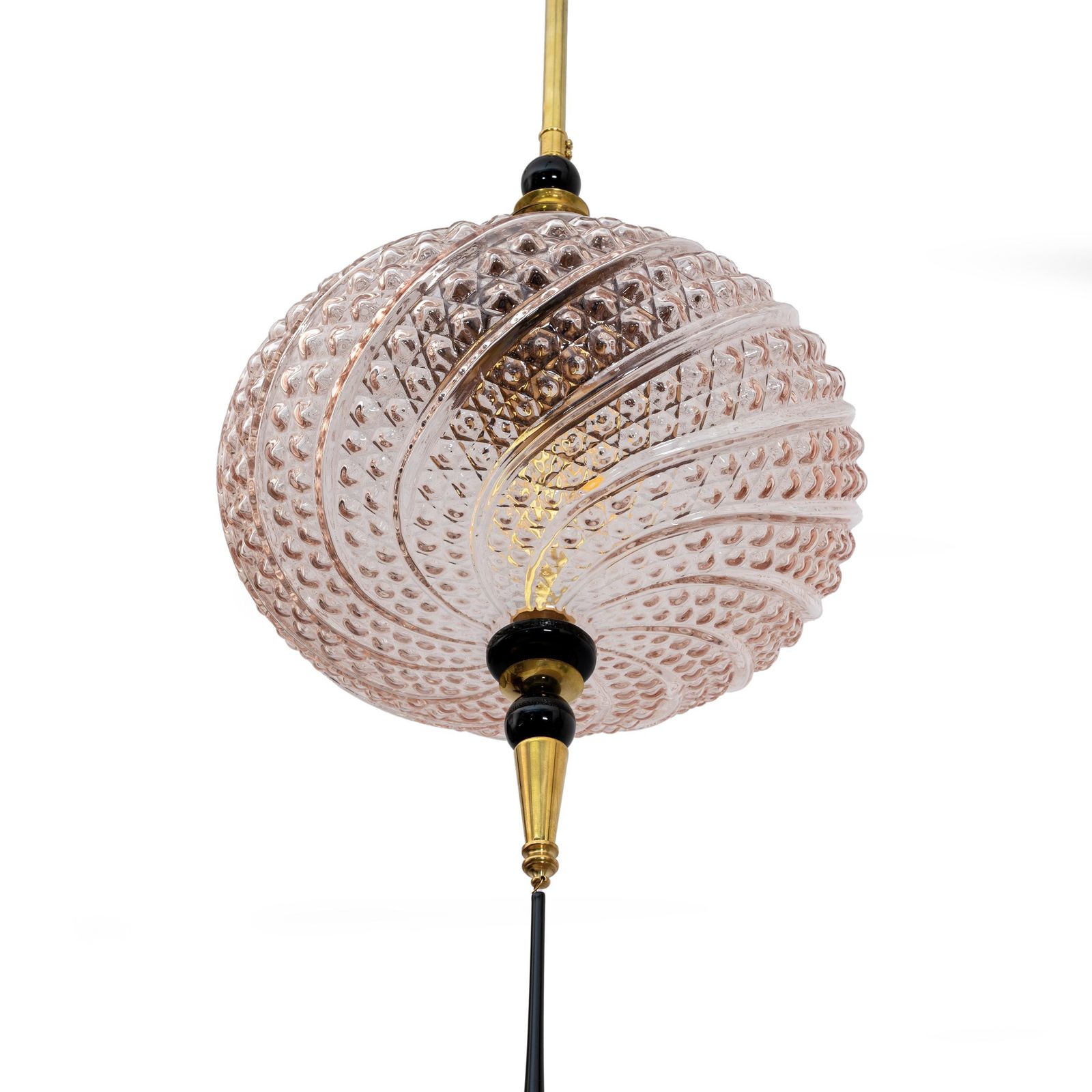 Blown Murano Glass And Brass Pendant Lamp photo 1991.0