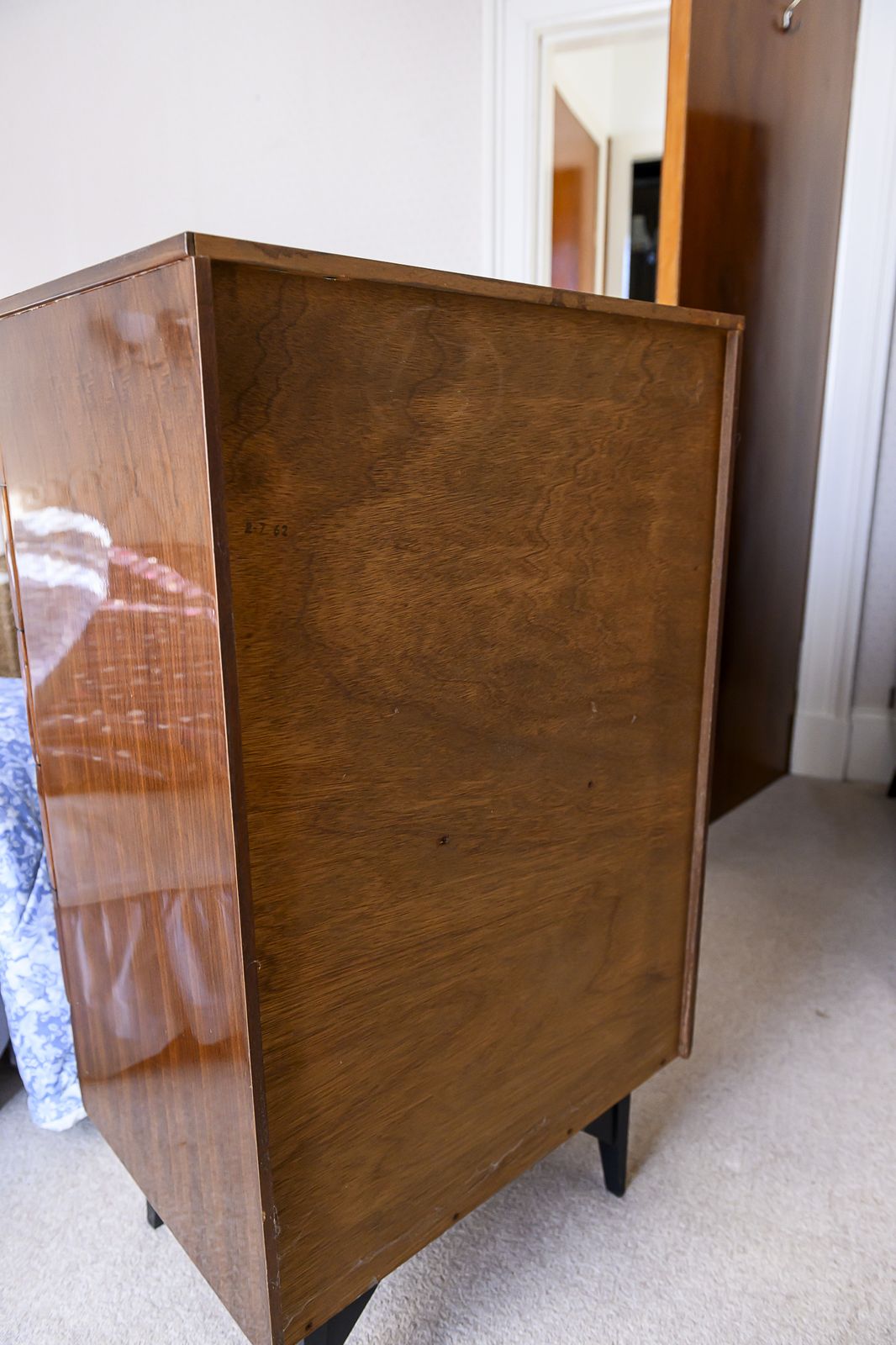 Meredew Walnut Veneer Tallboy Chest Of Drawers photo Furniture