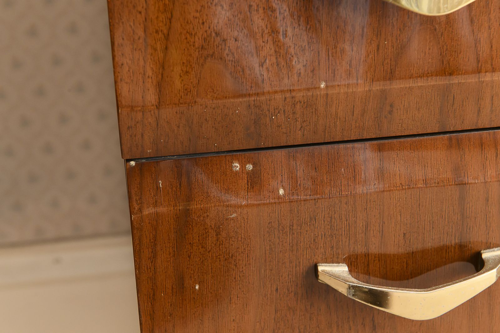 photo furniture Meredew Walnut Veneer Tallboy Chest Of Drawers