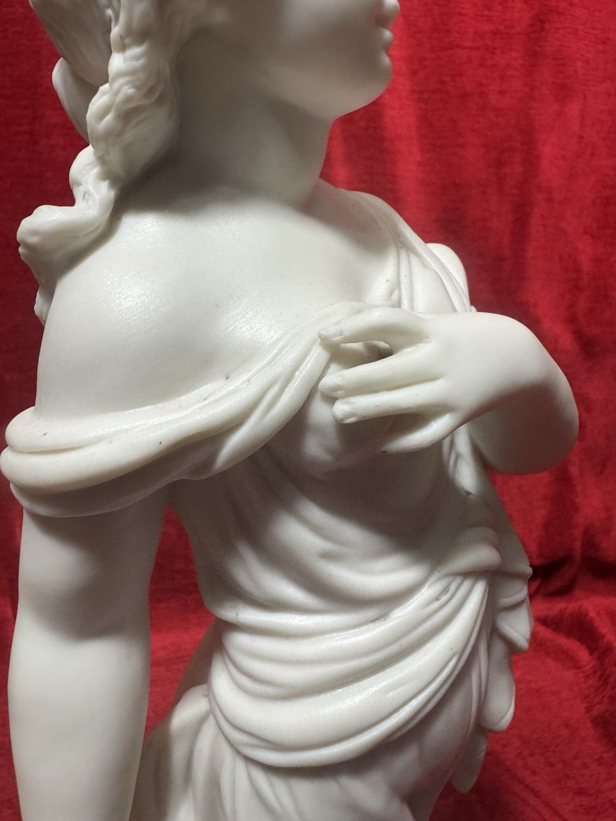 Antique Victorian Parian Ware Robed Lady Standing With Lyre Figure Sculpture photo buy