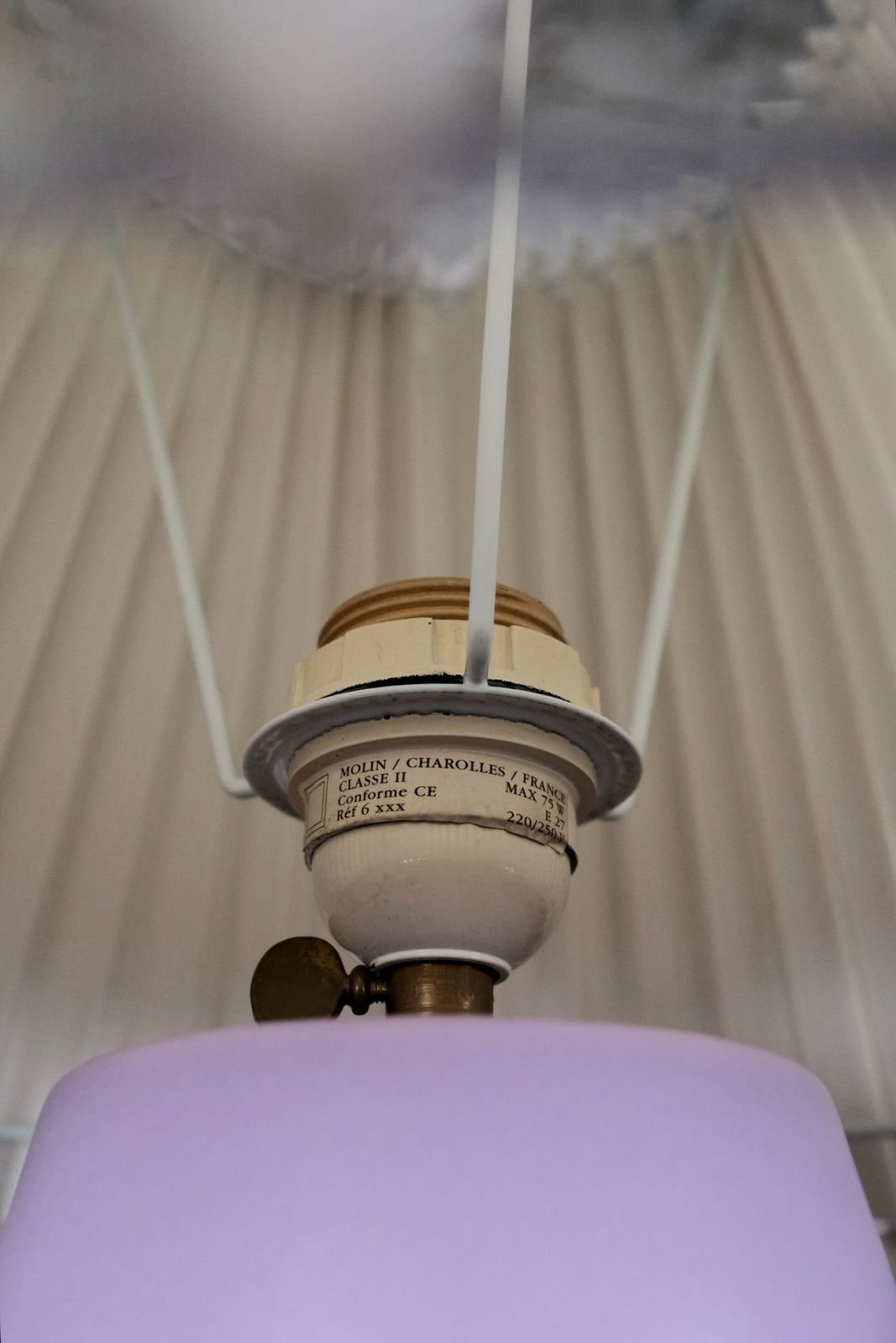 Mauve Ceramic Lamp By Faïencerie De Charolles For Roche Bobois photo 350.0