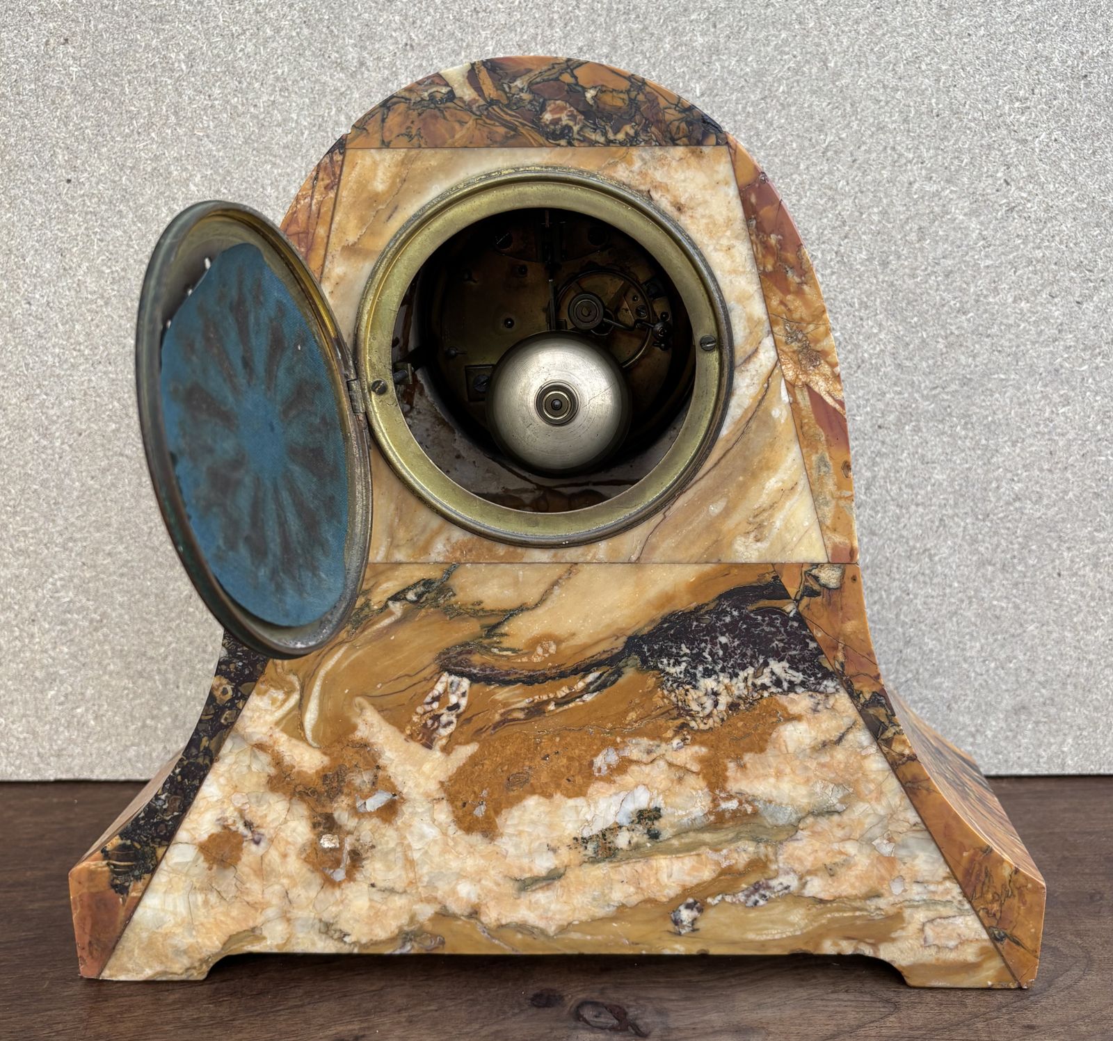 Art Deco Clock With Marble Trim, 1890s, Set Of 3 photo for sale