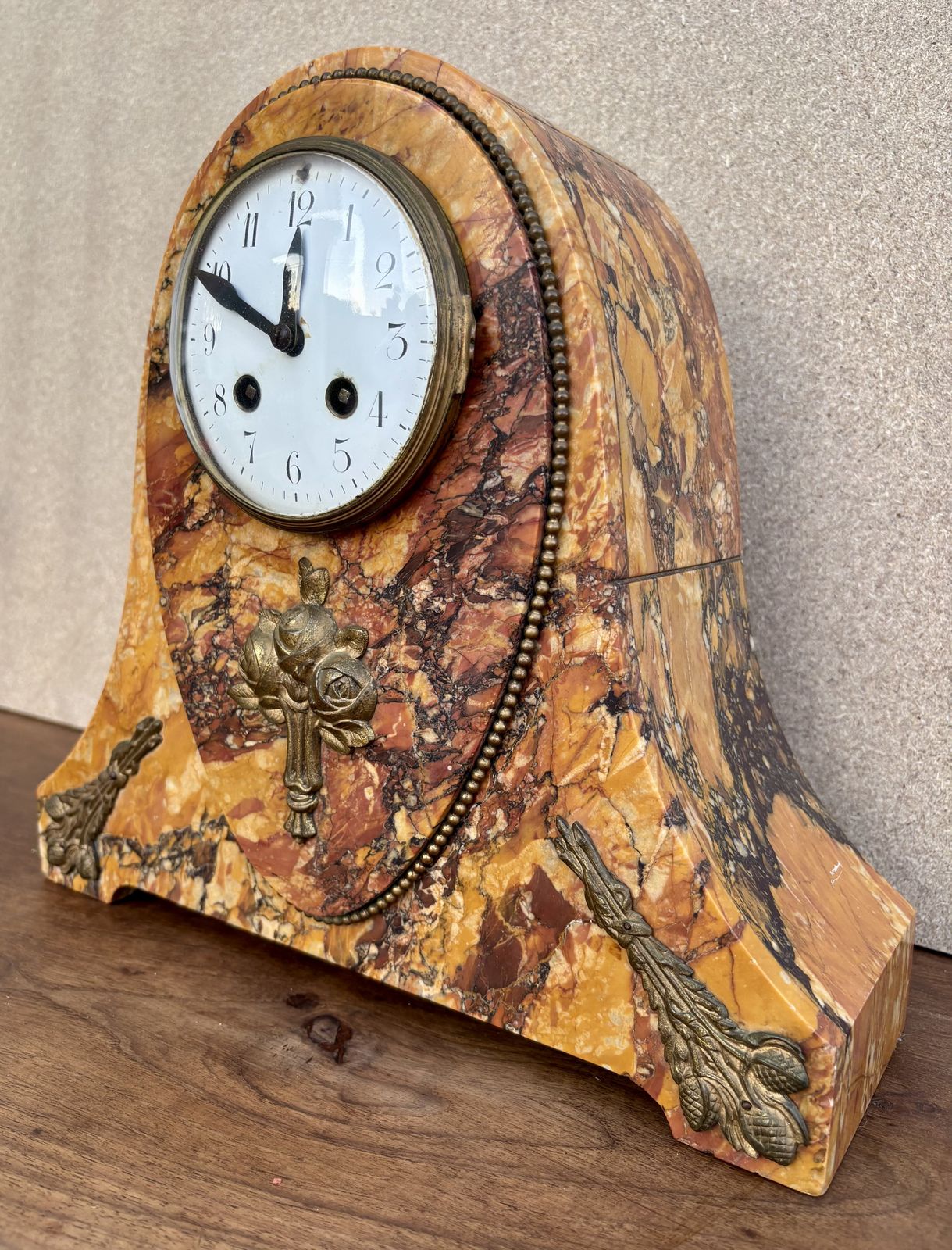 Art Deco Clock With Marble Trim, 1890s, Set Of 3 photo 2500.0