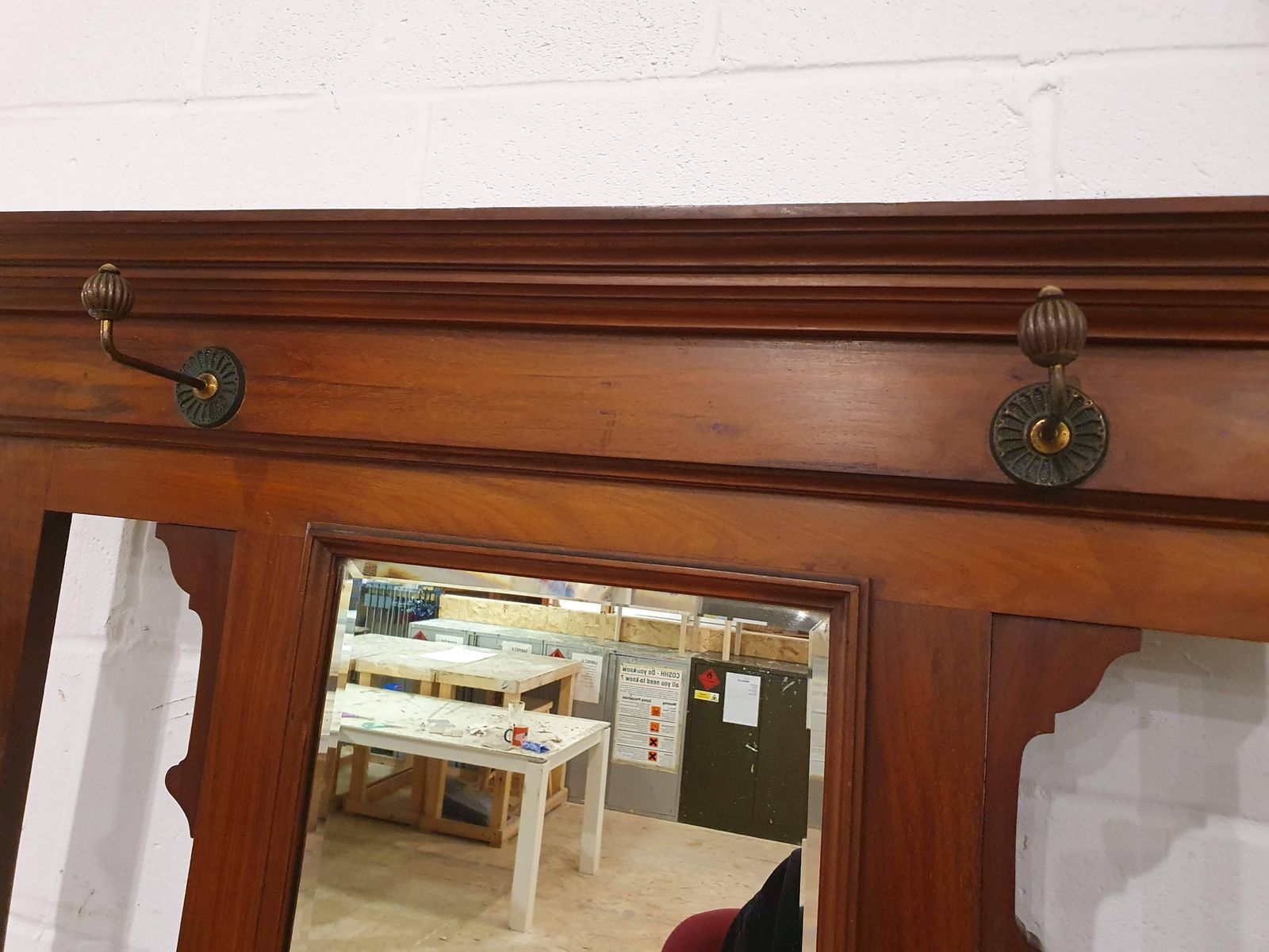Home Decor Edwardian Style Hall Tree With Mirror, Umbrella Holders, And Coat Hangers photo
