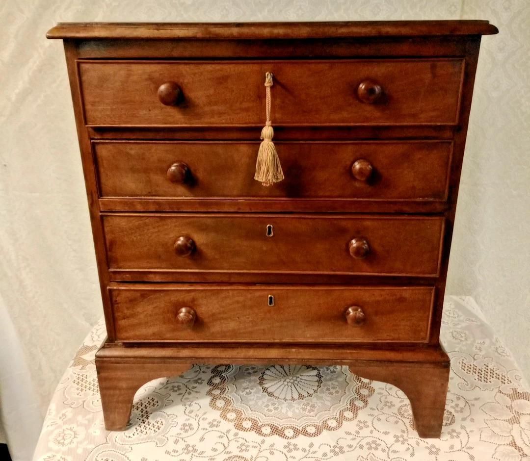 Antique Small Mahogany Chest Of Drawers photo for sale