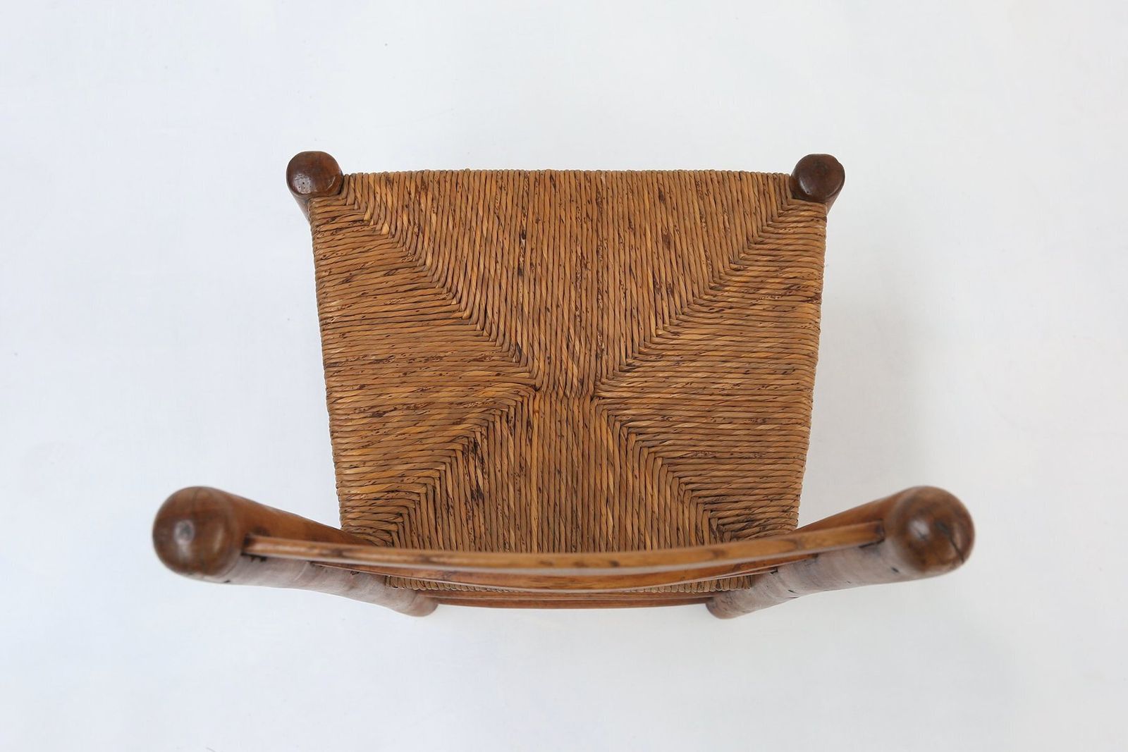 French Wabi Sabi Wood And Wicker Side Chair, 1850s photo buy