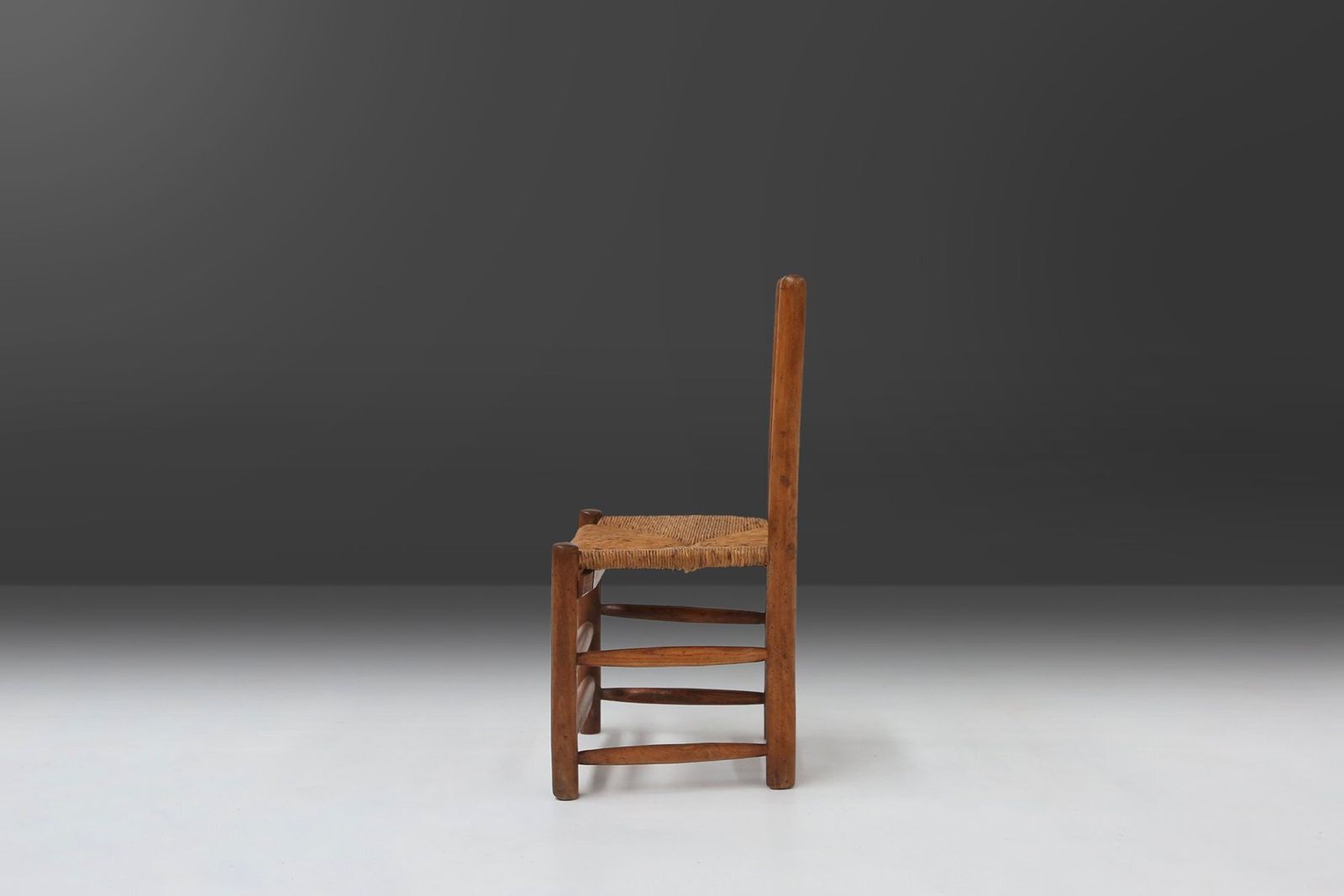 photo for sale French Wabi Sabi Wood And Wicker Side Chair, 1850s