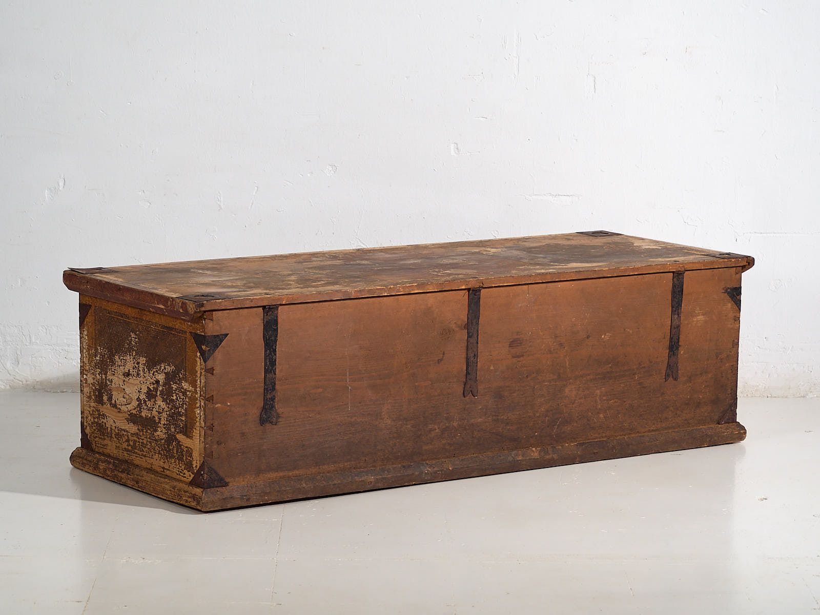 Furniture Antique Folk Art Bridal Trunk (C.1820) #103 photo