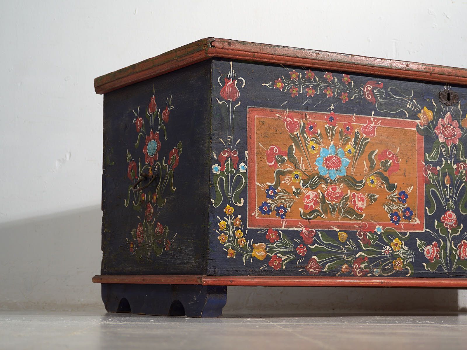 Antique Trunk With Floral Motifs (C.1870) #67 photo for sale