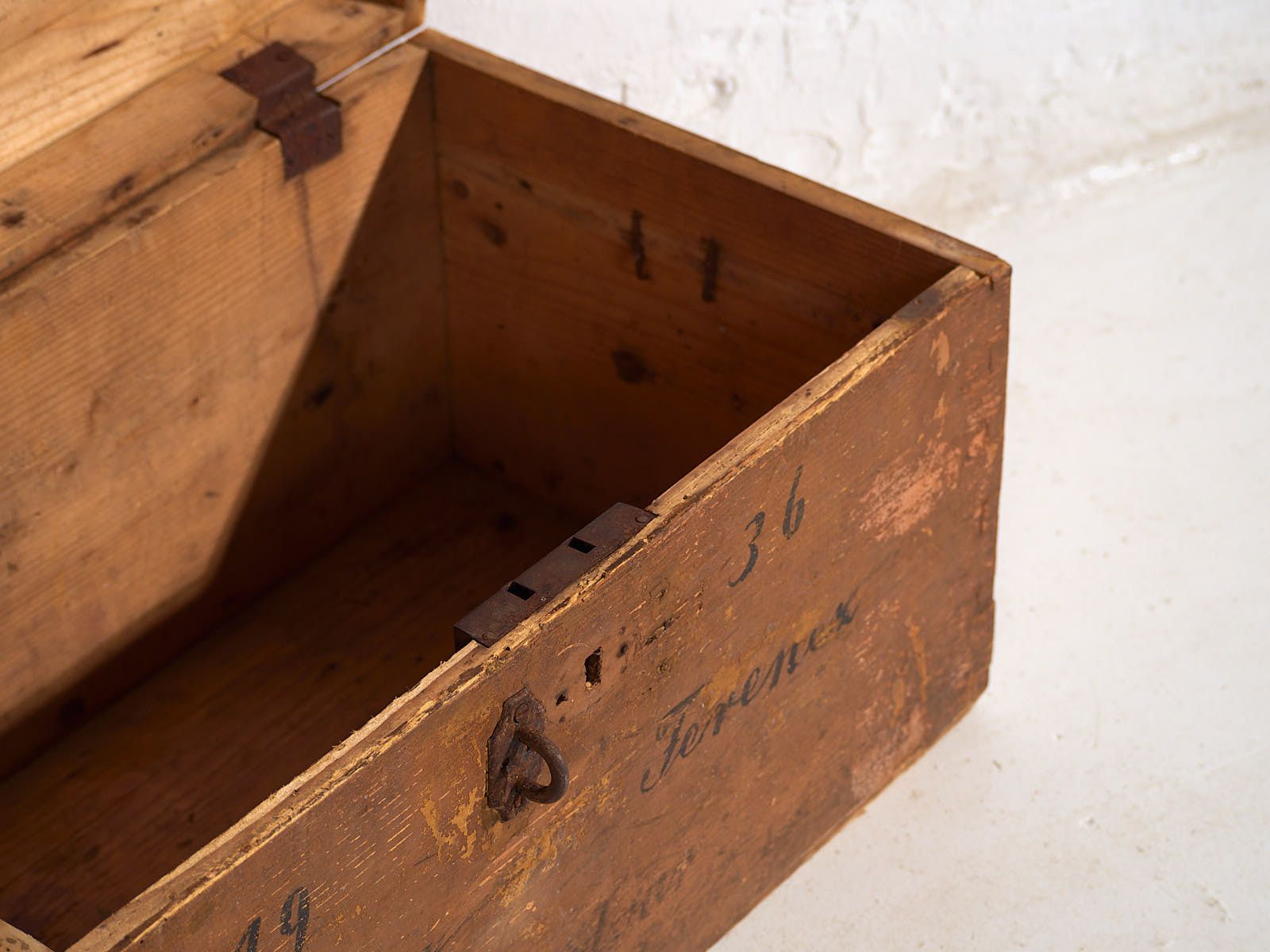 Antique Travel Chest With Original Inscription (Year 1936) #21 photo 332.0