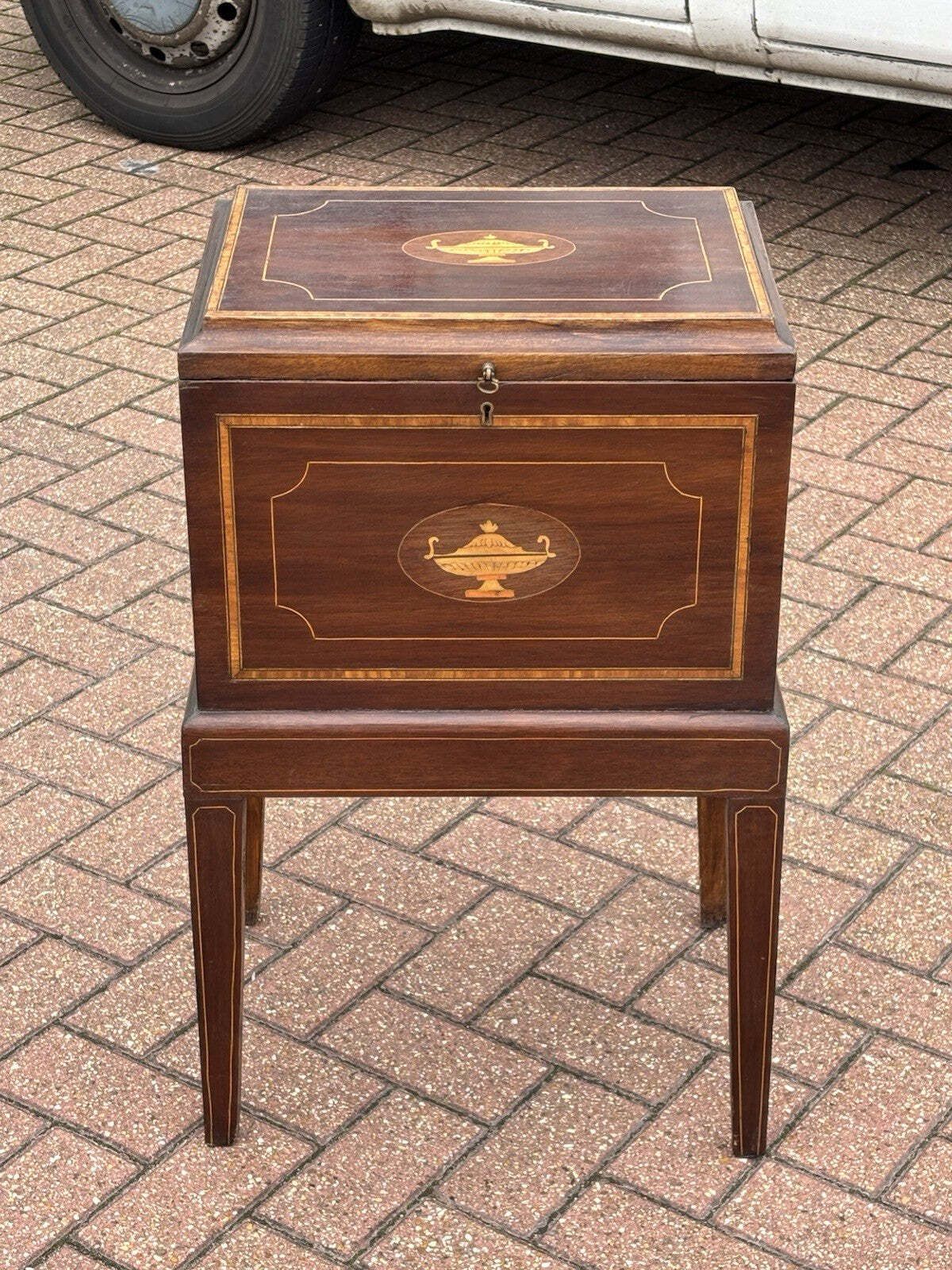Inlaid Mahogany Wine Cellarette, Holds 12 Bottles. photo buy