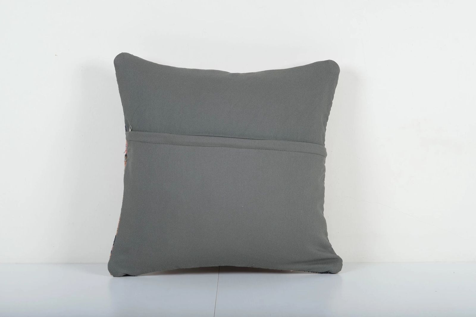 Turkish Oushak Rug Pillow Cover, Handmade Carpet Cushion Cover, Faded Ethnic Pillow Cover photo for sale