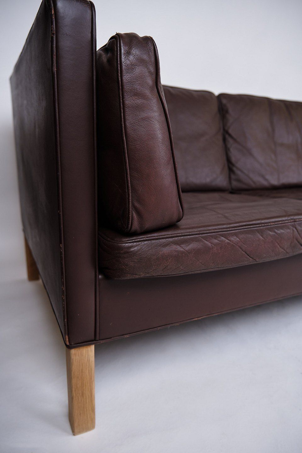 Sofa   3. Person   Model 2442   Brown Leather   Børge Mogensen   Fredericia Furniture Factory   Danish Design   1960s photo for sale
