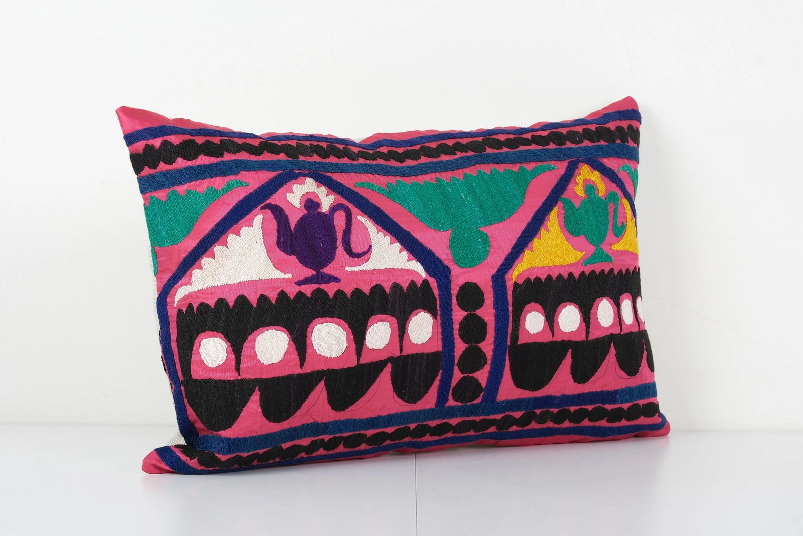 Purple Ethnic Bedding Cushion Cover   Embroidery Ethnic House Decor Pillow Cushion photo Textiles