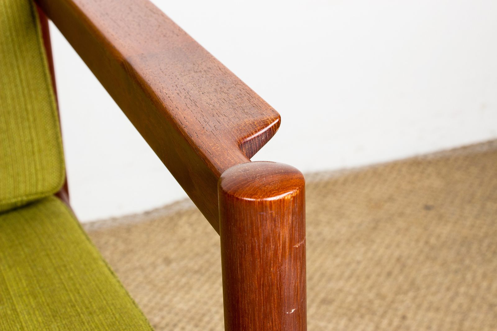 photo vinterior Danish Teak And Fabric Armchair By Børge Jensen & Sønner For Bernstorffsminde Møbelfabrik A/S 1960.