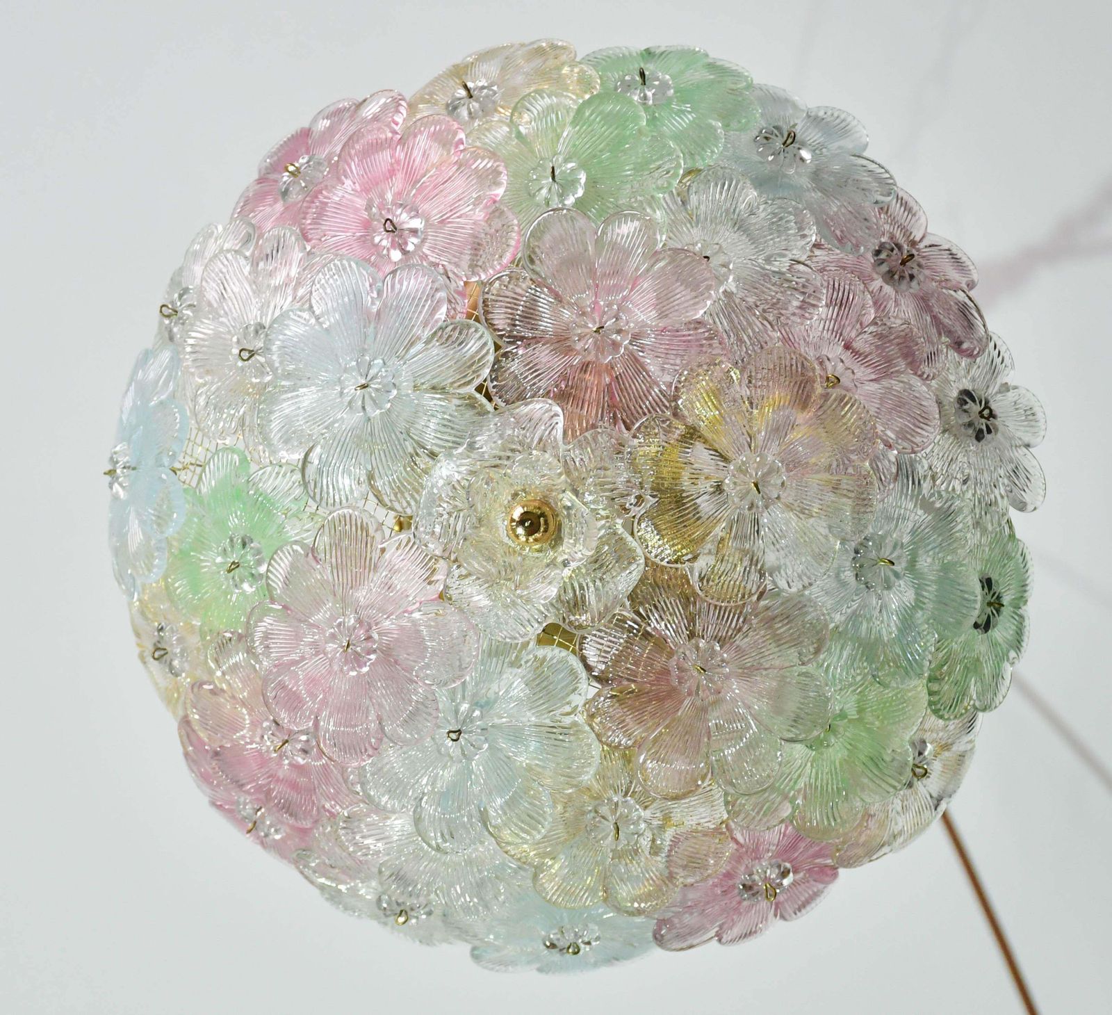 Charming Murano Barovier & Toso Flowers Flush Light Fixture, Ceiling, 1960s photo buy