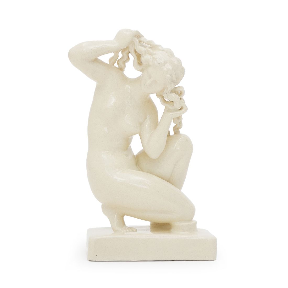 “Venus Of Rhodes” Sculpture In White Enamel Ceramic By Icaro Rodi, 1930s