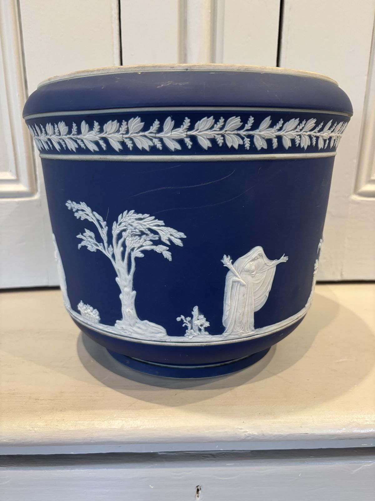 Adams Jasperware Jardeniere With Ancient Greek Design C1920 photo furniture
