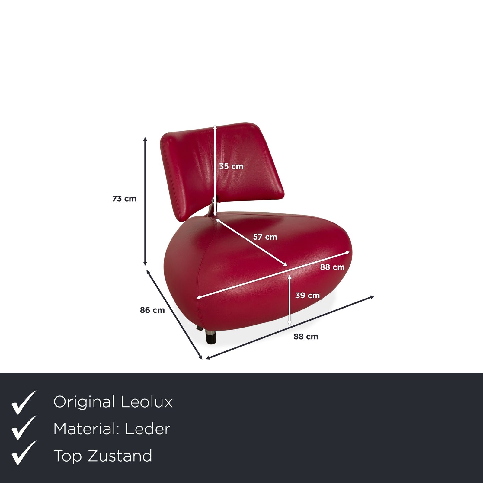 Leolux Pallone Leren Fauteuil Paars Rood Space Age photo furniture