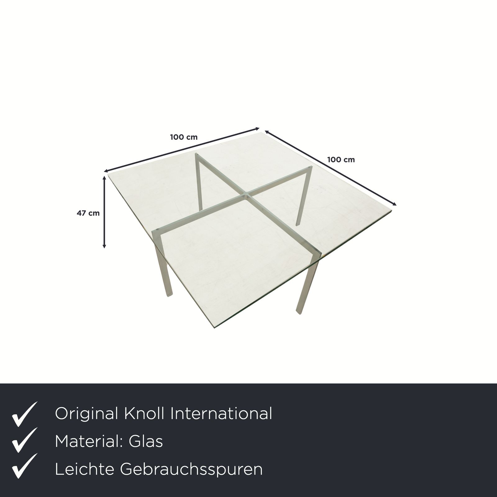 Knoll International Barcelona Glass Coffee Table Chrome photo furniture