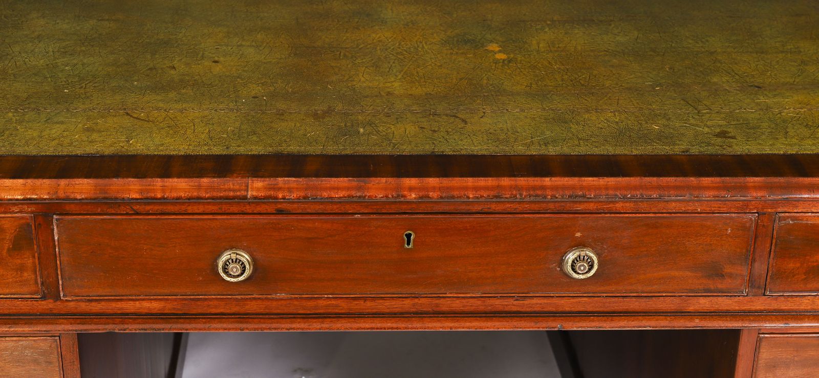 Antique George III Flame Mahogany Partners Pedestal Desk C1790 18th Century photo vinterior
