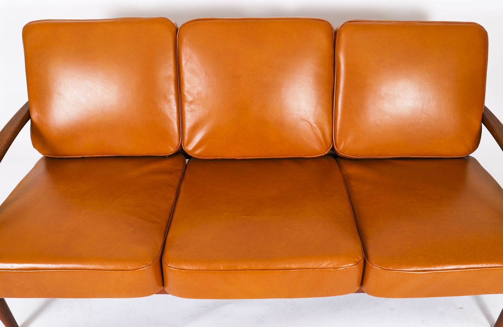 Kai Kristiansen "Paper Knife" Teak Tree Sofa For Magnus Olesen Mid Century photo for sale