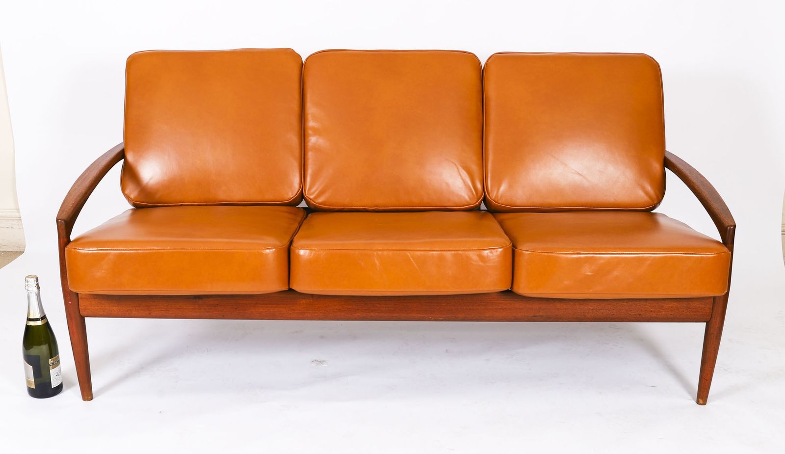 photo vintage Kai Kristiansen "Paper Knife" Teak Tree Sofa For Magnus Olesen Mid Century