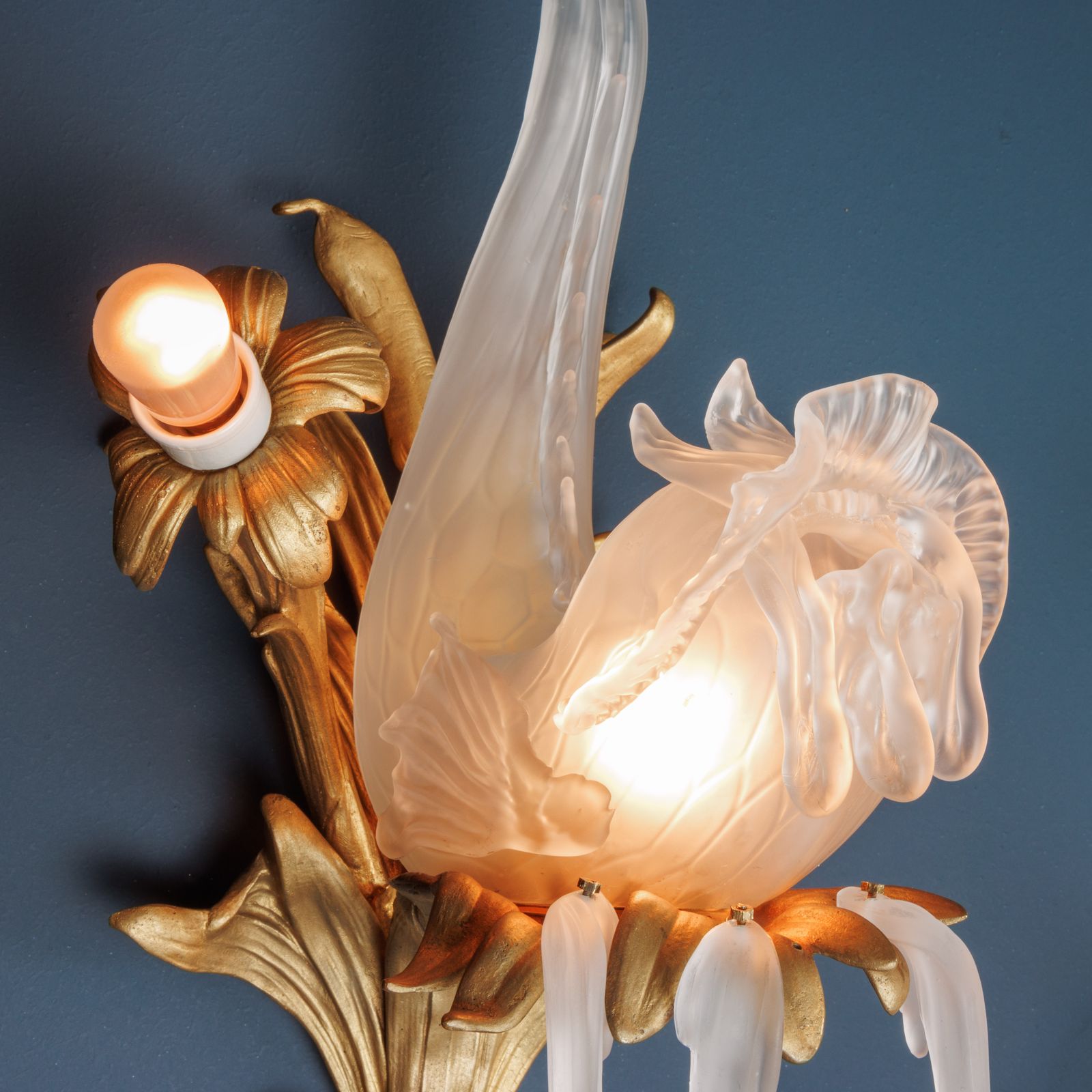Pair Of Art Nouveau Wall Lamps Bronze Italy XX Century photo for sale