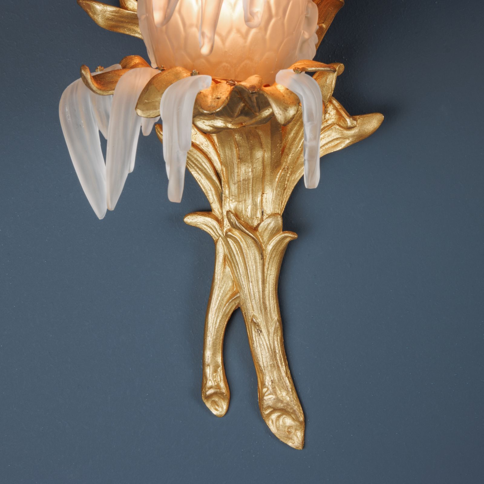 Pair Of Art Nouveau Wall Lamps Bronze Italy XX Century photo Lighting