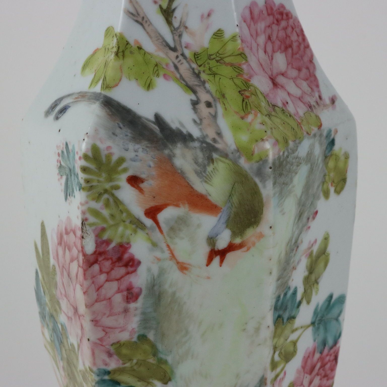 Antique Vase Baluster Shape Enamelled Porcelain China 1910 1920 photo for sale